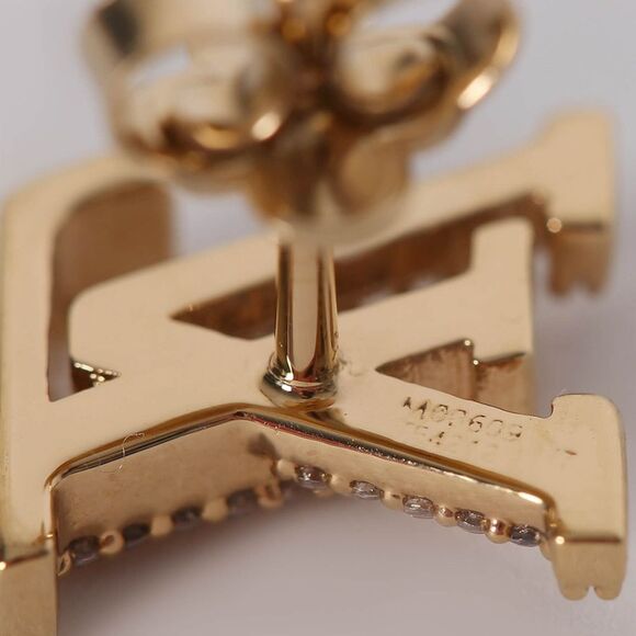 NWT Louis Vuitton Iconic Crystal Initiales Earrings Gold Authentic - GI… - Picture 7 of 16